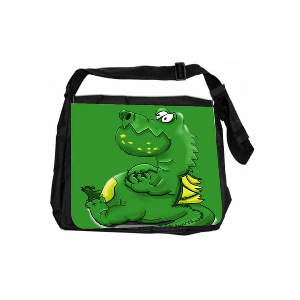 Dinosaur Green Vector Cross Body Shoulder Messenger Laptop Bag